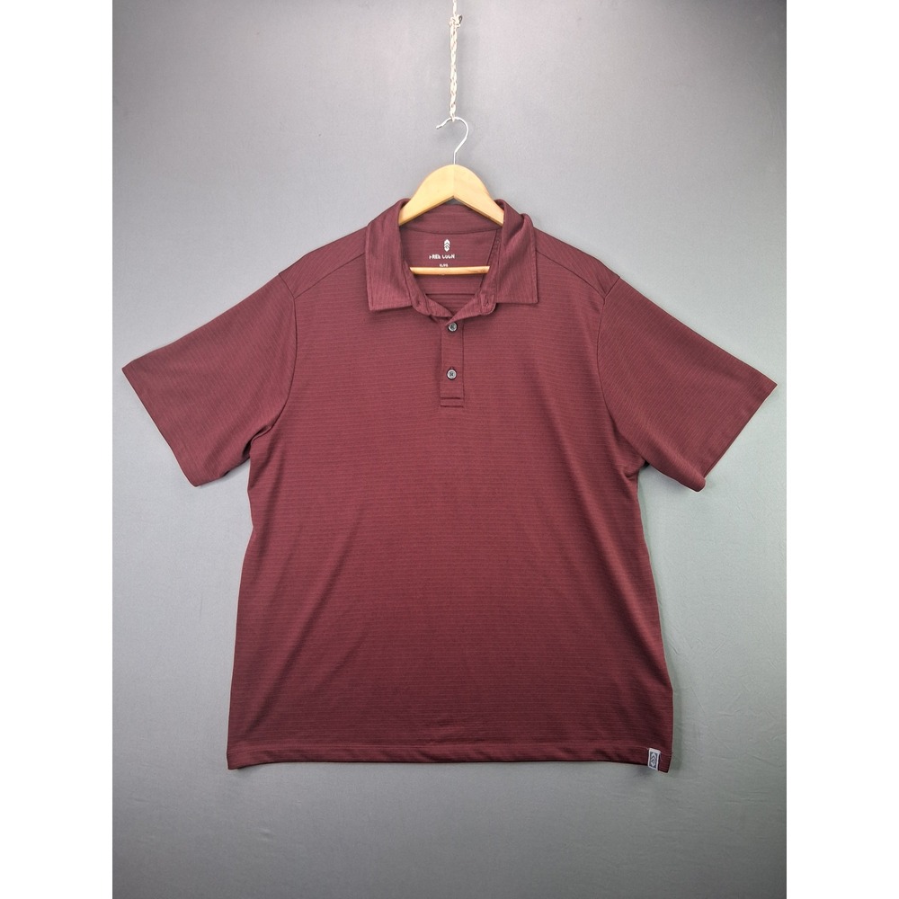 Free Country Polo Shirt Mens XL Burgundy Red Textured Short Sleeve Golf Top